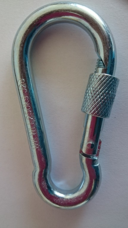 Karabijnhaak met schroefsluiting (8cm)